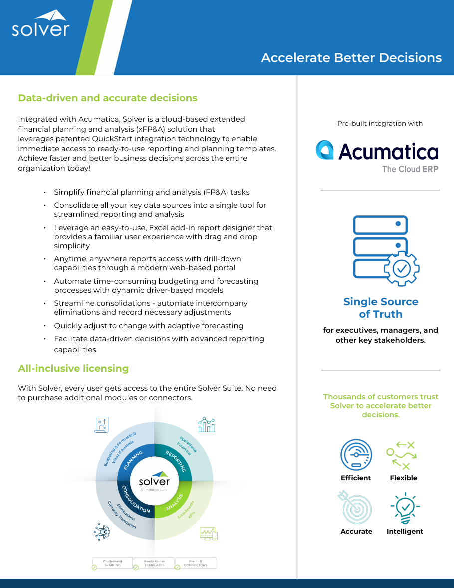 Solver Datasheet Acumatica