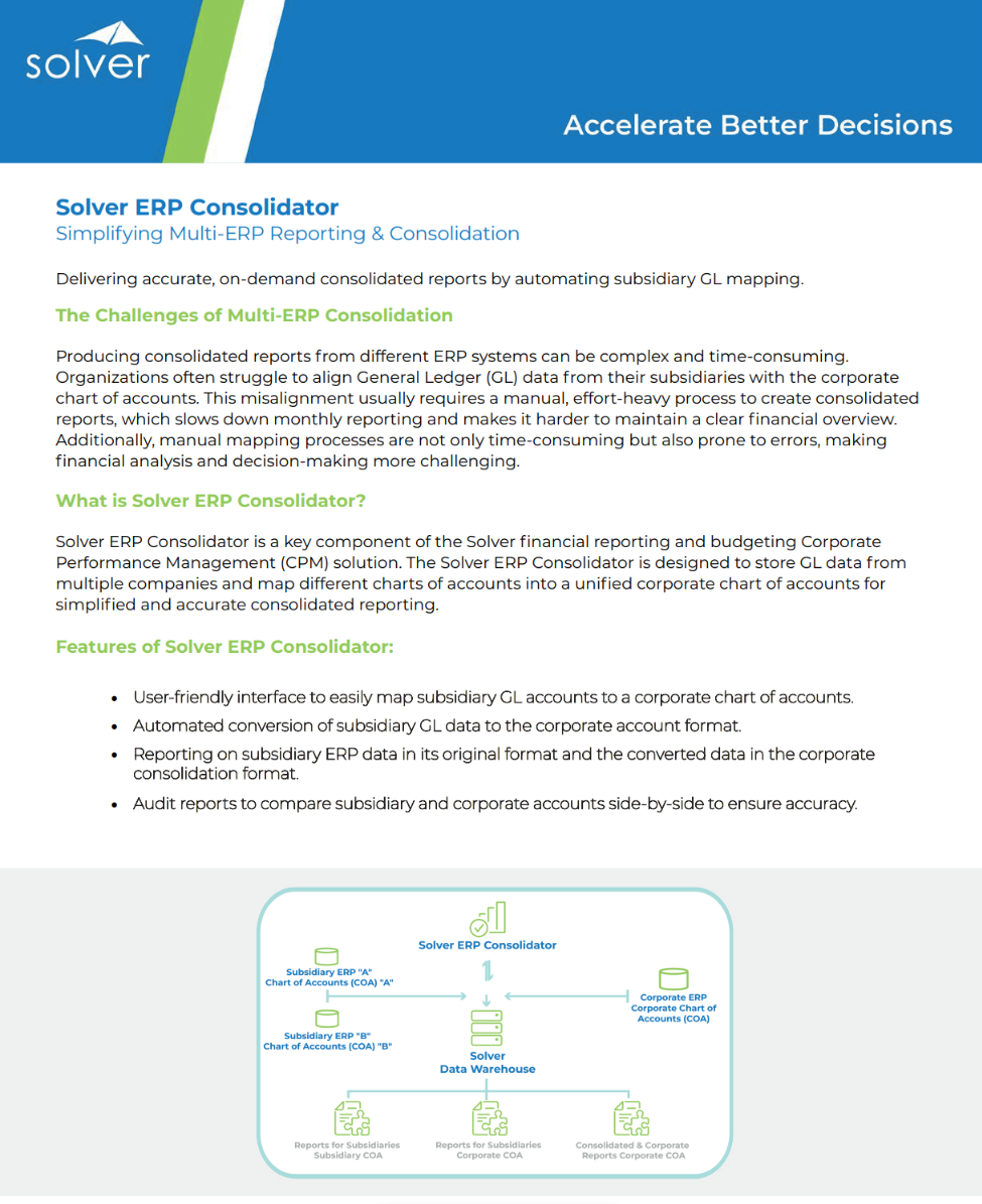 ERP Consolidator Datasheet