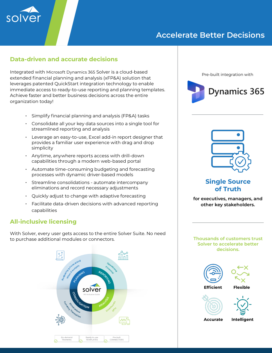 Solver Datasheet Microsoft Dynamics