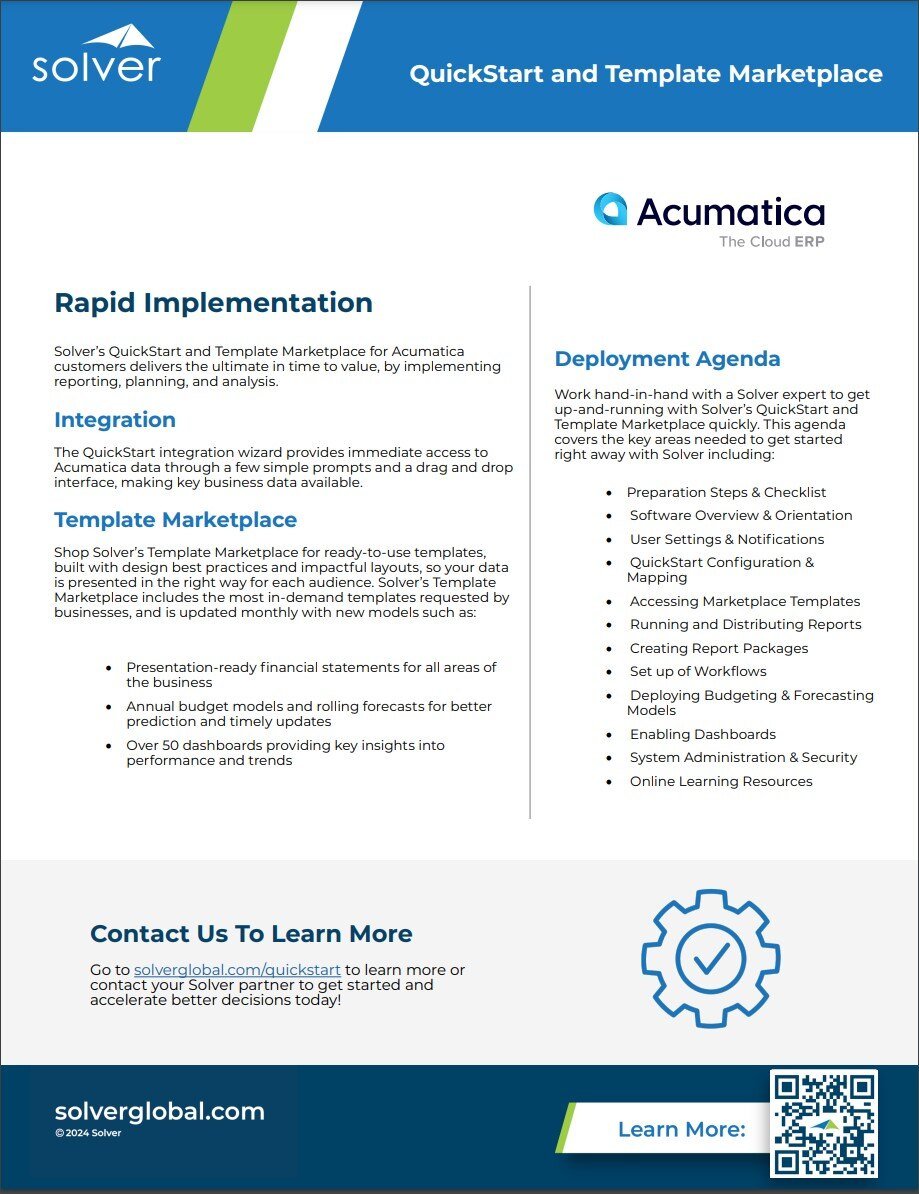 Quickstart Datasheet - Acumatica